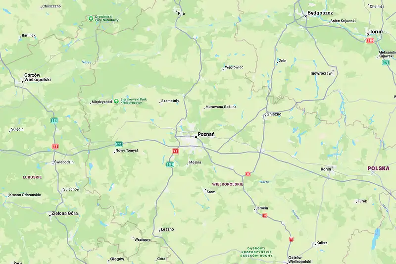 Mapa Polski Wielkopolska